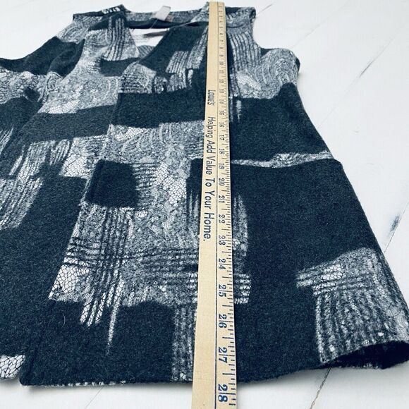 NEW Chico’s Womens Lace Overlay Jenna Vest Black Gray Open Front Vest Size 1/Med - Picture 12 of 16